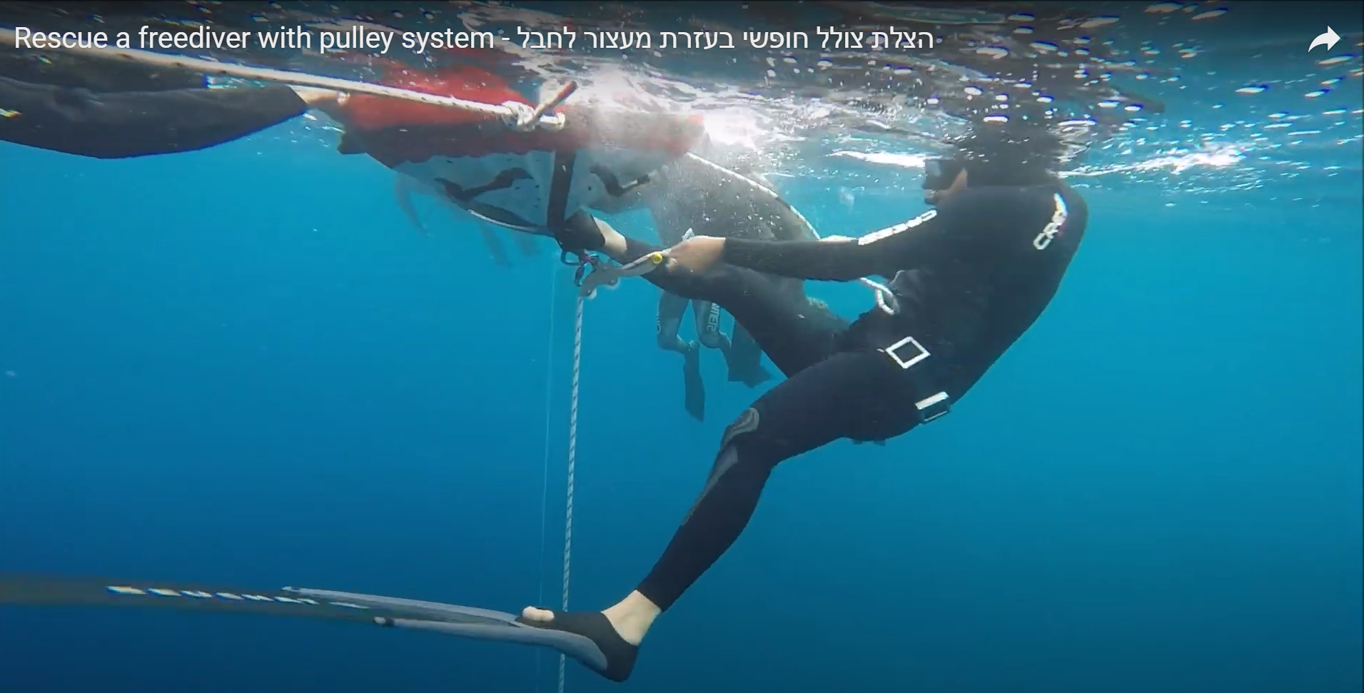 הצלת צולל חופשי  – בן זוג/מצוף/Pulley